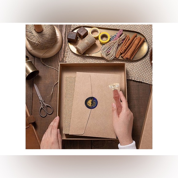 Elegant Wax Seal Kit with Gold Stamp and Tealight Candles - Picture 7 of 7